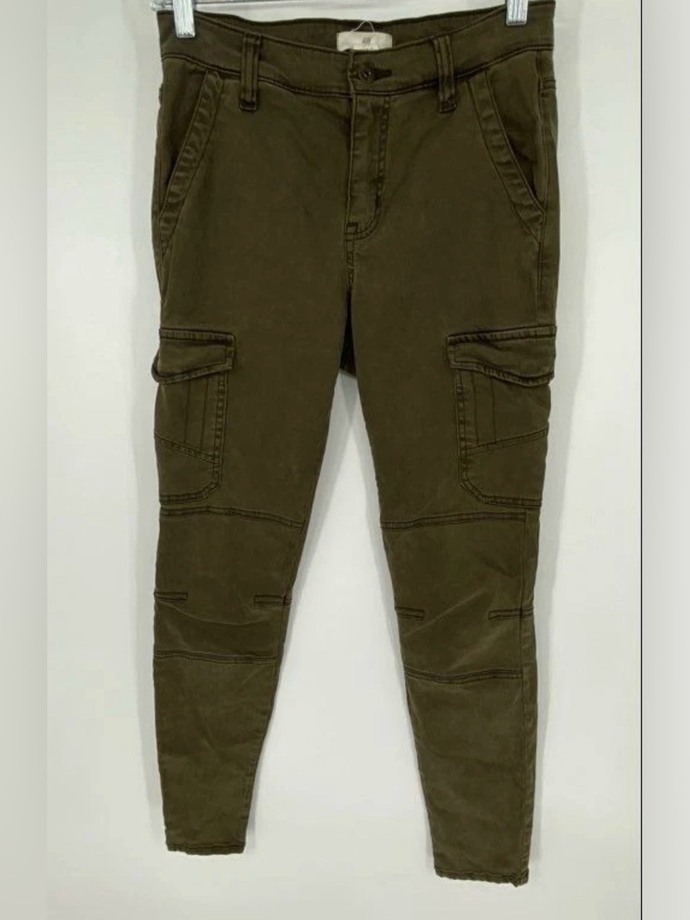 H&M Olive Green Cargo Pants with Utility Pockets - Picture 3 of 5